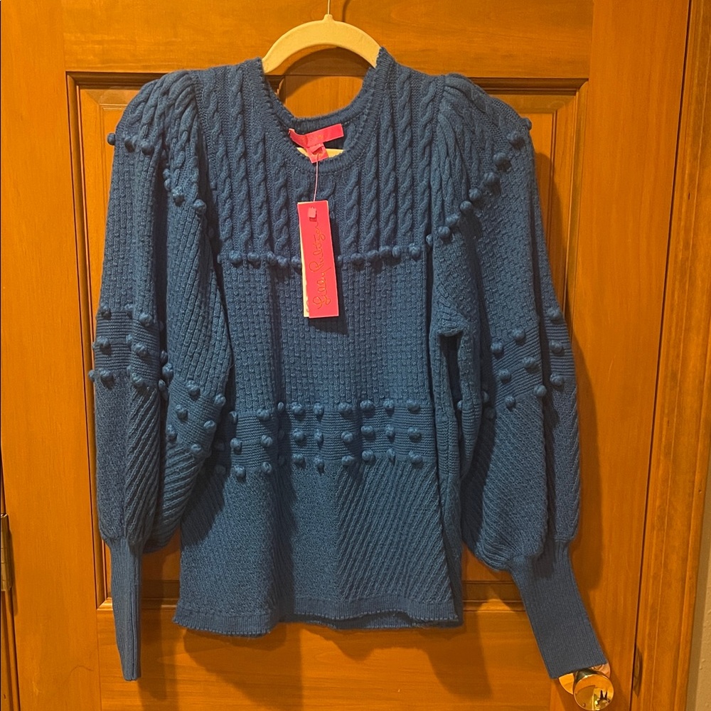 Lily Pulitzer Blue Textured Women's Sweater